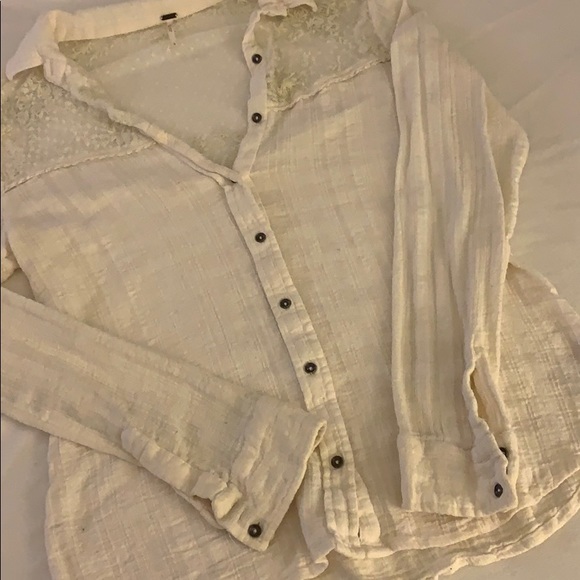 Free People Tops - Free people white long sleeve top